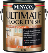 Minwax CM1310200 Ultimate Floor Finish, Semi-Gloss, Crystal Clear, Liquid, 3.78 L